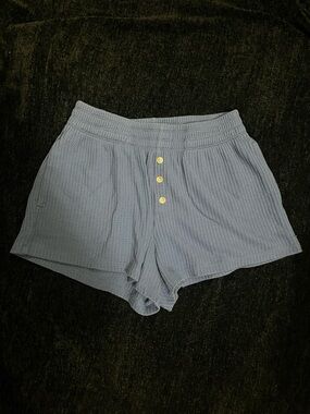 Old Navy Light Blue Waffle Knit Button-Front Lounge Shorts